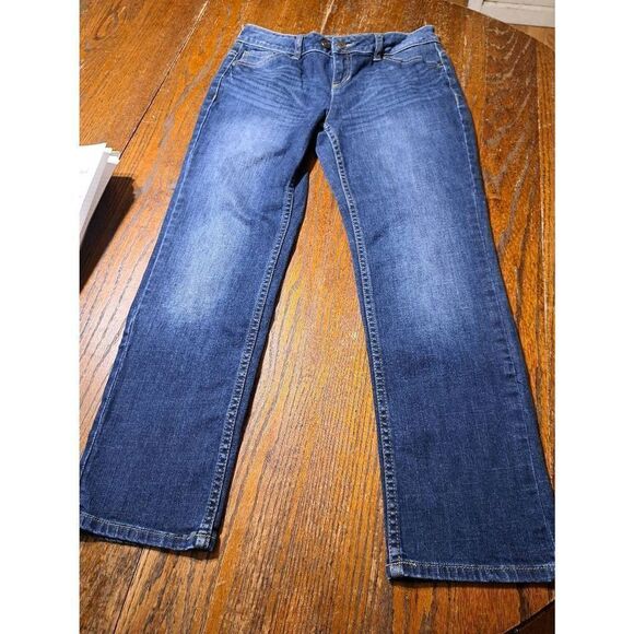 Size 4 Simply Vera Vera Wang Denim Blue Jeans Kemington Express Button - Picture 1 of 5